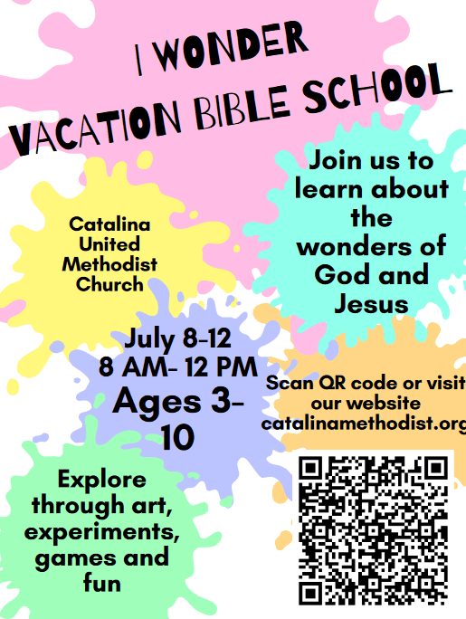 “I Wonder” Vacation Bible School: July 8 – 12