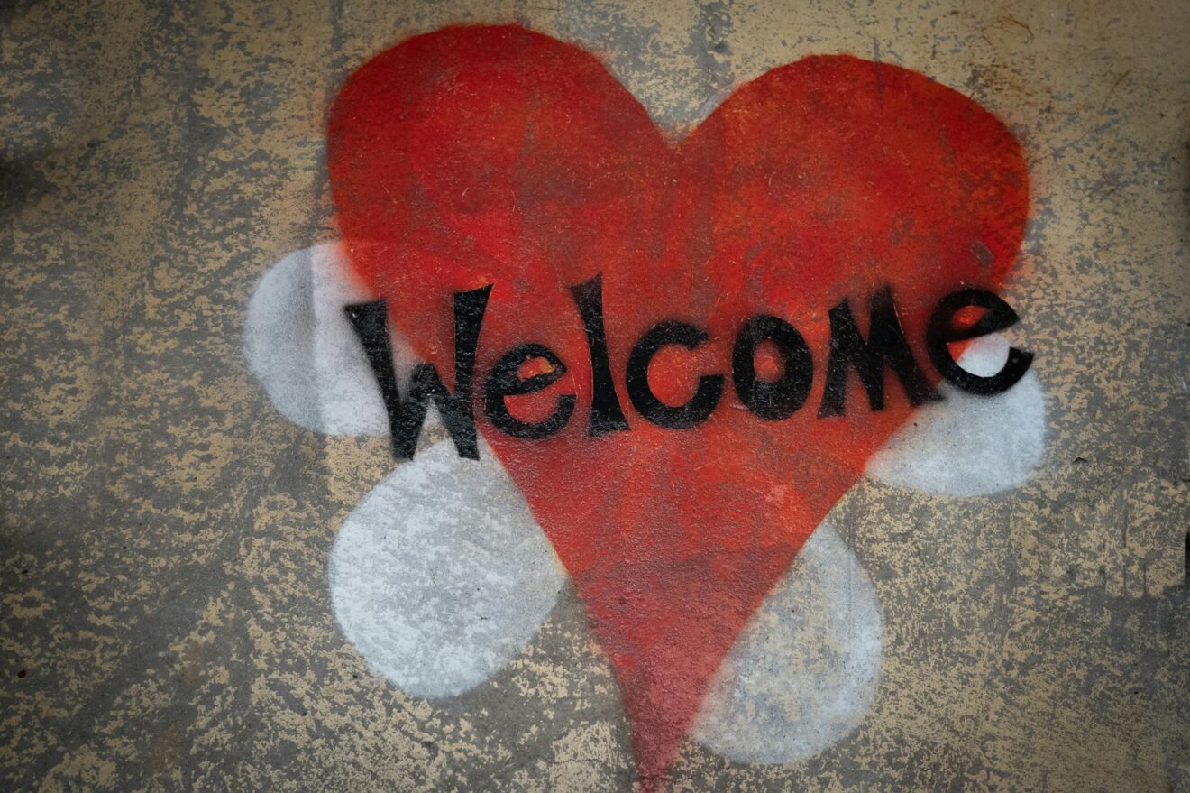 red and gray love heart